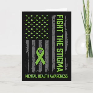 Tarjeta Camiseta de Conciencia de Salud Mental Lucha Contr