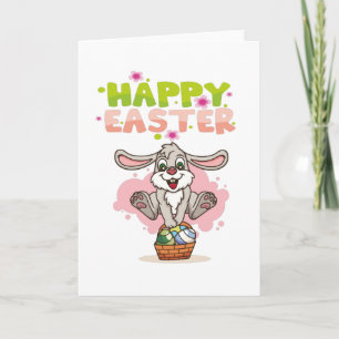 Tarjeta Camiseta de conejo de Pascua para niñas y mujeres