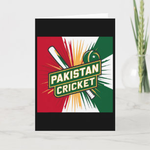 Tarjeta Camiseta de cricket de Pakistán Bandera de cricket