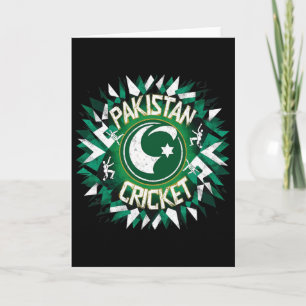 Tarjeta Camiseta de críquet de Pakistán Bandera de críquet