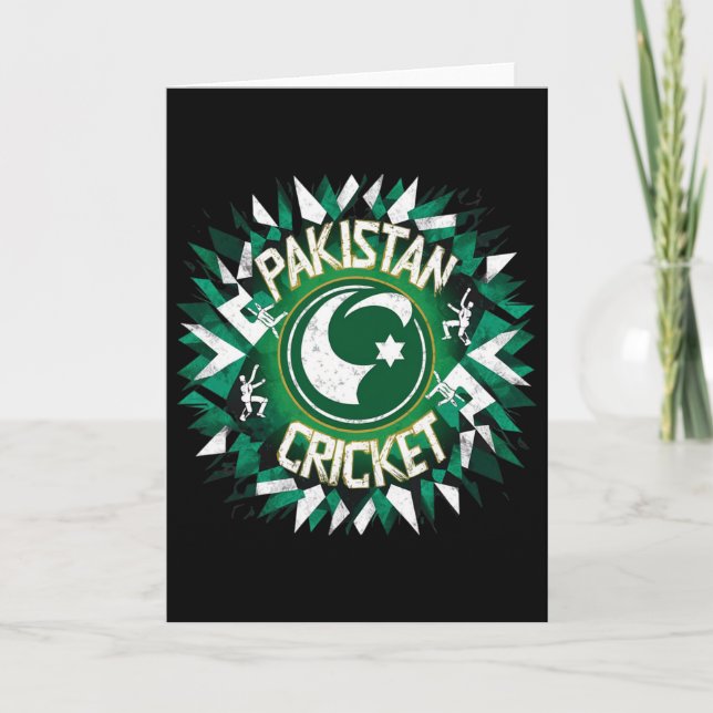 Tarjeta Camiseta de críquet de Pakistán Bandera de críquet (Anverso)