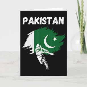Tarjeta Camiseta de críquet de Pakistán Bandera de críquet