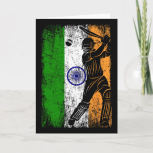 Tarjeta Camiseta de críquet india bandera de la India fan