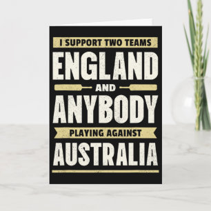 Tarjeta Camiseta de críquet inglesa dos equipos no Austral