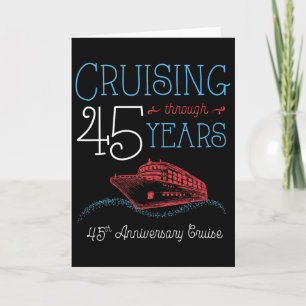Tarjeta Camiseta de crucero de aniversario número 45 para