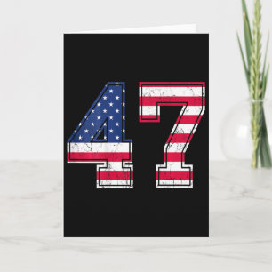 Tarjeta Camiseta de cumpleaños 47 bandera de EE. UU. Jerse
