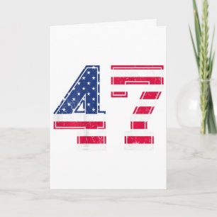 Tarjeta Camiseta de cumpleaños 47 Ck N de la bandera de EE