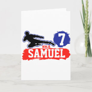 Tarjeta Camiseta de Cumpleaños de Tema de Ninja Guerrero d