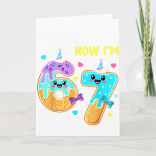 Tarjeta Camiseta de cumpleaños feliz de 7 años niña 7t Yo 