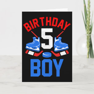 Tarjeta Camiseta de cumpleaños número 5 para niñas y niños