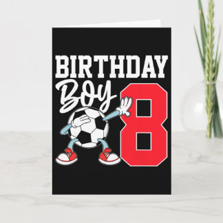 Tarjeta Camiseta de cumpleaños número 8 para niños fútbol 