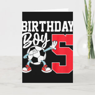 Tarjeta Camiseta de cumpleaños para niños 5º niño fútbol n