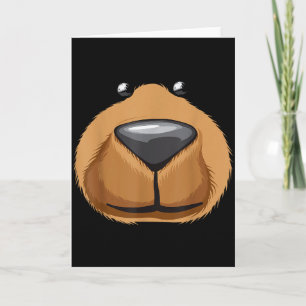 Tarjeta Camiseta De Disfraz De Cara De Oso Lindo Funny Hal