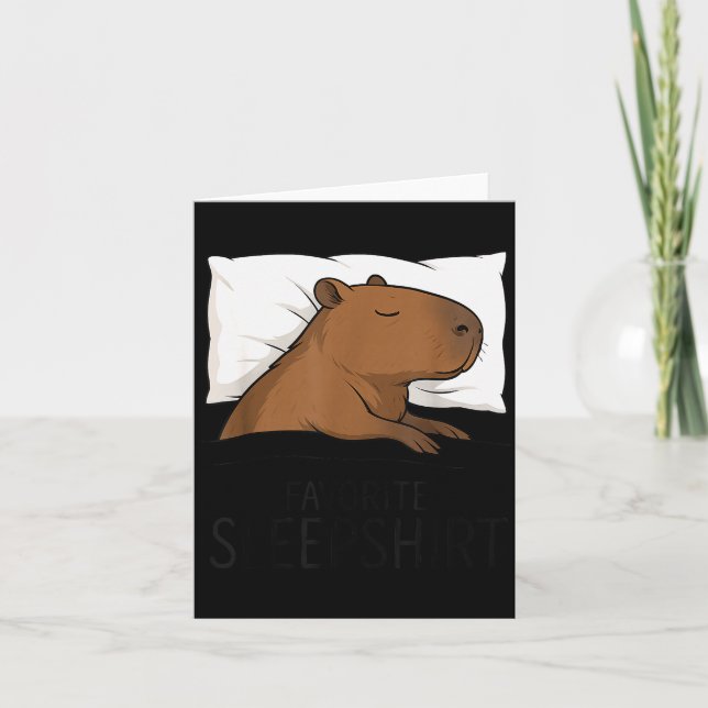 Tarjeta Camiseta de dormir favorita de Capybara Pijama par (Anverso)