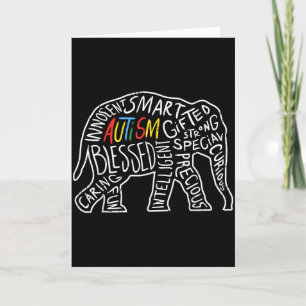 Tarjeta Camiseta de elefante de concienciación sobre el au