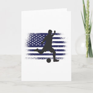 Tarjeta Camiseta de fanático de fútbol de EE. UU. Bandera 