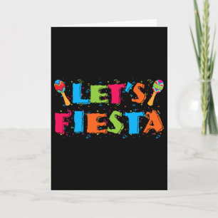 Tarjeta Camiseta de fiesta Cinco De Mayo Let's Fiesta