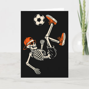 Tarjeta Camiseta de fútbol divertida de esqueleto de Hallo