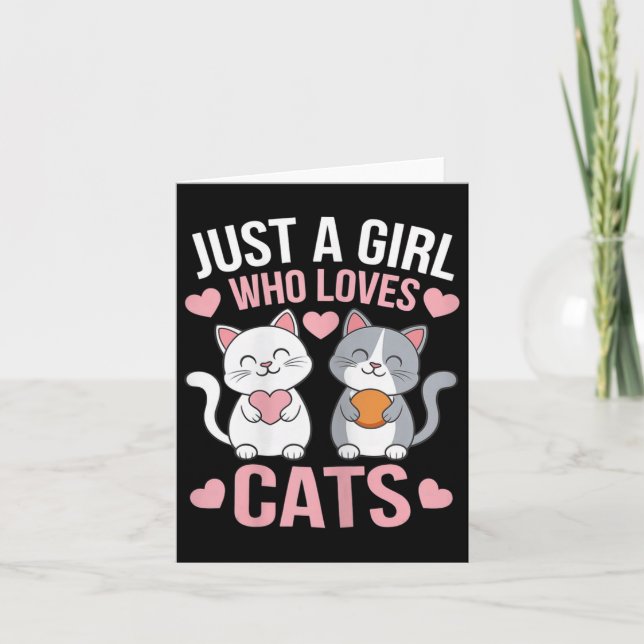 Tarjeta Camiseta de gatito solo una chica que ama a los ga (Anverso)