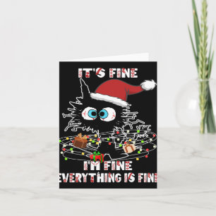 Tarjeta Camiseta de gato negro divertido 