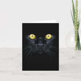 Tarjeta Camiseta de Gato Negro Halloween Gato Espeluznante