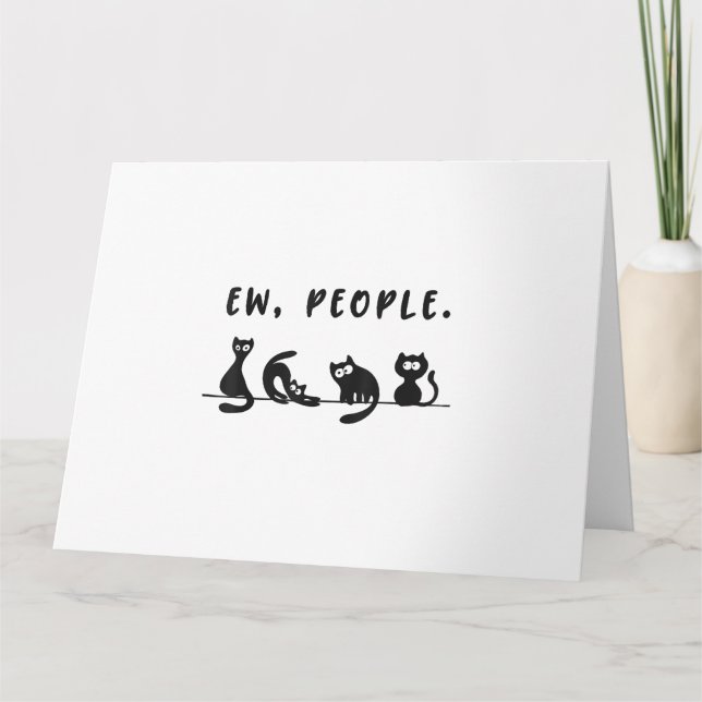 Tarjeta Camiseta de gato negro mujeres graciosas nuevas pe (Anverso)