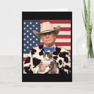 Tarjeta Camiseta de gato Trump divertido vaquero Donald Tr