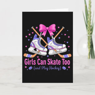 Tarjeta Camiseta de Hockey Chicas También Pueden Patinar L