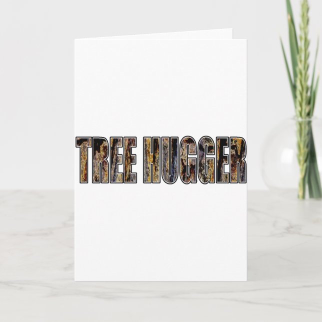 Tarjeta Camiseta de hombre Arbor Day Tree Hugger  (Anverso)