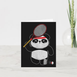 Tarjeta Camiseta de humor deportivo de bádminton panda de
