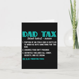 Tarjeta Camiseta de impuestos Papá divertido definición de
