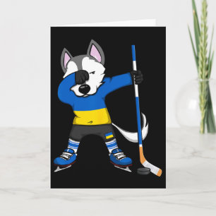 Tarjeta Camiseta de invierno para aficionados al hockey so