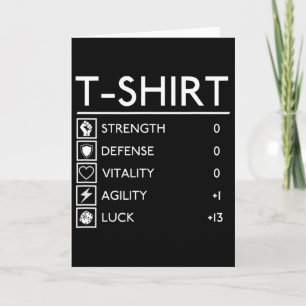Tarjeta Camiseta de juego de rol de nivel divertido para j