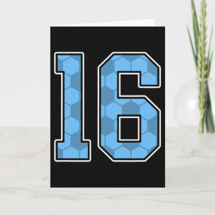 Tarjeta Camiseta de jugador de patrón de fútbol azul númer