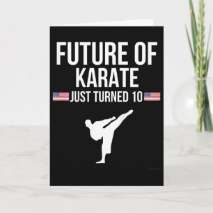 Tarjeta Camiseta de karate para cumpleaños 10 de niños reg