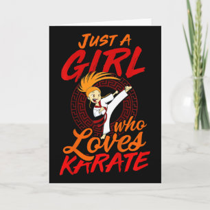 Tarjeta Camiseta de karate para niñas