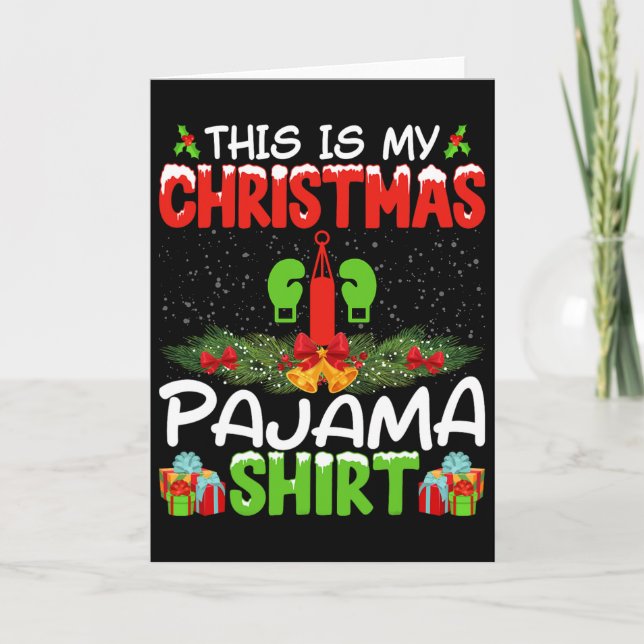 Tarjeta Camiseta de Kickboxer Kickboxing de Navidad (Anverso)