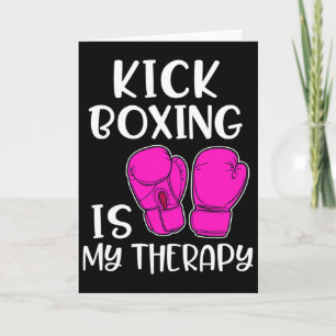 Tarjeta Camiseta de Kickboxing para Mujeres Es Mi Terapia