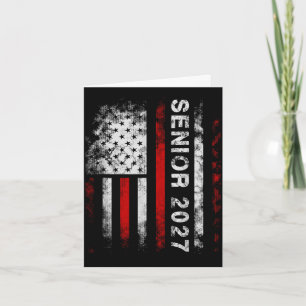 Tarjeta Camiseta de la bandera americana Senior 2027 gradu