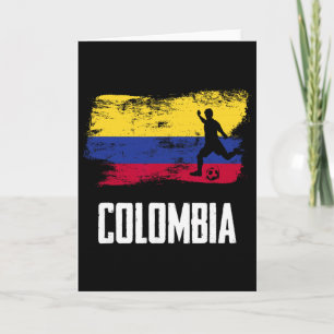 Tarjeta Camiseta de la bandera de Colombia equipo de fútbo
