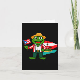 Tarjeta Camiseta de la bandera de la rana coqui de Puerto 