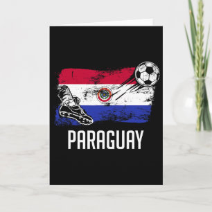 Tarjeta Camiseta de la bandera de Paraguay Equipo de fútbo