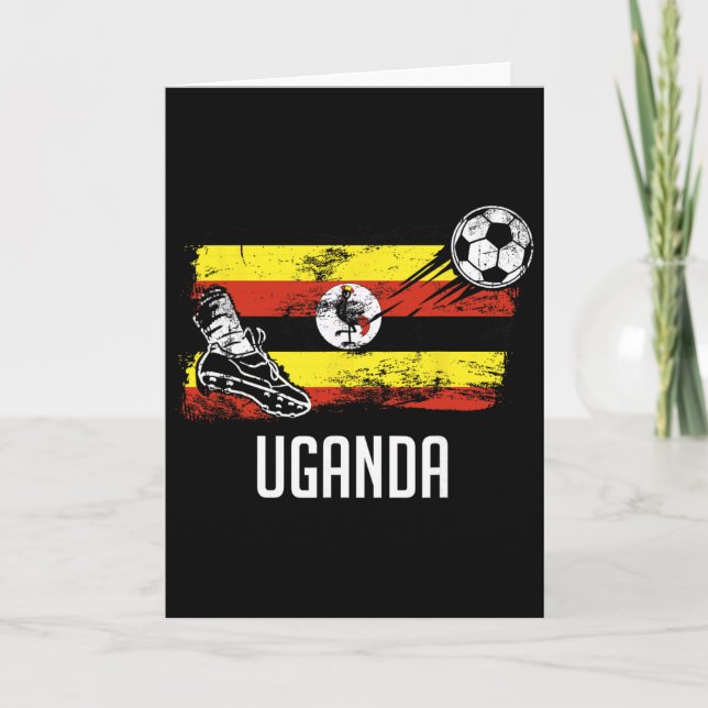 Tarjeta Camiseta de la bandera de Uganda Equipo de fútbol  (Anverso)