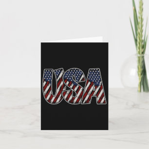 Tarjeta Camiseta de la bandera del texto de EE. UU. - Patr