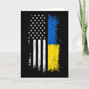 Tarjeta Camiseta de la bandera estadounidense ucraniana -