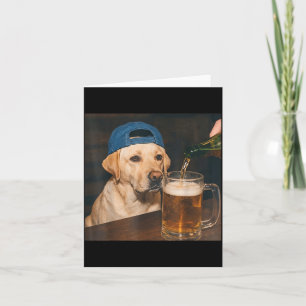 Tarjeta Camiseta de Labrador bebiendo cerveza divertido dí