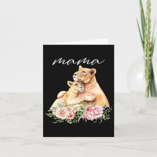 Tarjeta Camiseta de leona mamá para mujeres Regalo de nuev