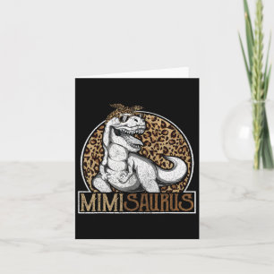 Tarjeta Camiseta de leopardo de dinosaurio Mimisaurus Mimi