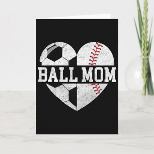 Tarjeta Camiseta de Mamá de Balón Corazón Divertido Fútbol