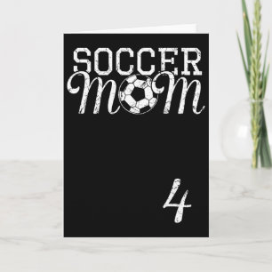 Tarjeta Camiseta de Mamá de Fútbol Número 4 Jugador Favori